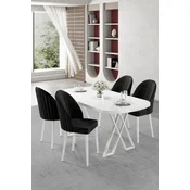 Hanah Home Trpezarijski set, 5 komada, Crni