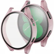 GS Ovitek 2 v 1 + kaljeno steklo za Samsung Galaxy Watch 4 40 mm, roza