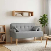 Ljubavni kauc s gumbima Svjetlosiva 120 x 65 x 79 cm Tkanina