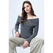 Trend Alacati Stili Ženska bluza Alc-X14673, Antracit