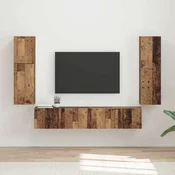 Komplet TV omaric 4 pcs Star les Konstruiran les - vidaXL - Rjava - 57.9 - 30 x 31 x 100 cm - 2025-vidaXL-Uvoz_2