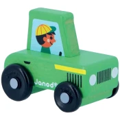 Janod Cross roads Leseni avto na potisk Traktor zeleni