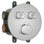 SMART SELECT concealed thermostatic shower mixer, box, 2 outlets, chrome - Chrome - Sapho - SMART SELECT - 72 - Medeninasti - Termostat - Krožni - Tlak - 170 - 170 - 14
