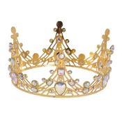Okras za torto Crown XL, zlata in srebrna, okrasna letev, 12 cm