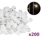 Vidaxl Okrasne lučke bučke na vrvici 20 m 200 LED toplo bele 8 funkcij