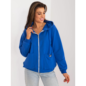 Womens cobalt cotton zip-up sweatshirt