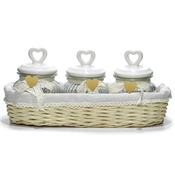GUSTO CASA Set doza s pokrovom Srce Ces 550ml/3 kos/steklo, keramika