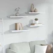Polica na zidu Zidne 4 pcs Bijeli mramor 60 x 23 x 4 cm