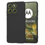 Silikonski ovitek Techsuit SoftFlex za Motorola Edge 70 - črn