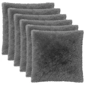vidaXL Prevleka za blazino 6 pcs HEERLEN Svetlo siva 65 x 65 cm