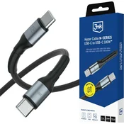Kabel 3MK Hyper Cable N-SERIES USB-C na USB-C kabel 3m 20V/5A 100W črn