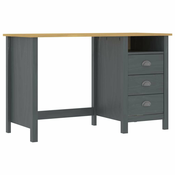 vidaXL Pisalna miza Hill Range s 3 predali siva 120x50x74 cm borovina