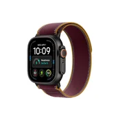 APPLE Watch Ultra 4 GPS + Cellular 49mm Black Titanium Case with Burgundy Trail Loop - S/M (MJC34SE/A)