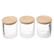 Five Set 3 tegle sa poklopcem 8,5x10,5 staklo drvo