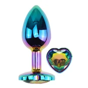 Diamond Heart Butt Plug Small Chrome