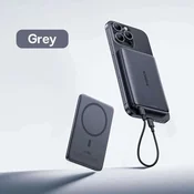KJB Magnetna prenosna baterija 10.000 mAh, USB-C PD do 27 W, siva