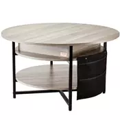 VEVOR Klubska mizica z dvigalnim vrhom 90x90x51 cm bela