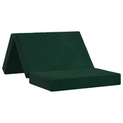 Vidaxl Zložljiv kavč postelja 100 x 67 x 45 cm Temno zelena