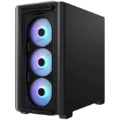 ASUS A23 PLUS microATX računalniško ohišje, kaljeno steklo, štirje 120mm ARGB ventilatorji, podpora za BTF osnovne plošče, črno - 90DC00K0-B19010