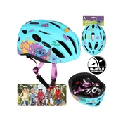 Disney DISNEY Stitch Turkizna otroška kolesarska čelada IN-MOLD, dekliška, nastavljiva, 52-56 cm