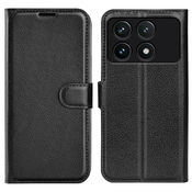 Etui Litchi za Xiaomi Poco F6 Pro - črn