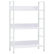 Vidaxl Knjižna polica 3-nadstropna bela 60x27,6x90,5 cm inž. les