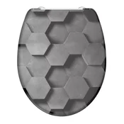 WC deska Schütte GREY HEXAGONS | Duroplast, Soft Close