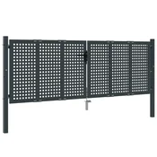 Vidaxl Vrtna vrata antracit 300x100 cm jeklo