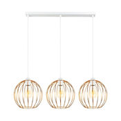 Luster na sajli MAT 3xE27/60W/230V bela/bakarna