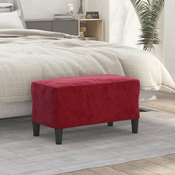 Klupa crvena boja vina 70 x 35 x 41 cm baršunasta