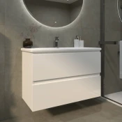 Kupaonski element viseci Concepto+ Smooth 100, bijeli, s 2 ladice
