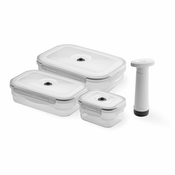 Komplet 3 škatel za hrano in vakuumske črpalke Compactor Food Saver