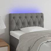 Vidaxl vidaXL Vzglavje postelje z LED diodo temno sivo 80x7x78/88 cm blago