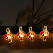LED svetleći niz štipaljke deda mraz 0.9m