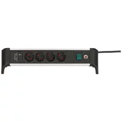 BRENNENSTUHL Alu-Office-Line vtičnica z USB Power Delivery Funkcija polnjenja USB 4-way 1.8m H05VV-F 3G1.5 Brennenstuhl 1391040420 razdelilna letev s stikalom vtič, (20457241)