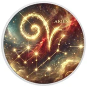 shumee Zodiakalni znaki - Oven, srebrni kovanec za 1 oz