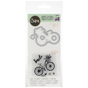 Rezalna šablona Sizzix Framelits Bicycle s štampiljkami - set 9 kosov