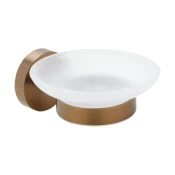 X-ROUND COPPER držalo za milo, mat steklo, bakrena mat barva - Baker - 110x55x105 mm - Sapho - X-ROUND - 24 - Medeninasti - Lepilo - Drugo - Posoda za milo - Krožni - PVD premaz - 110 - 55 - 105 - 14