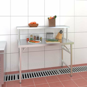 Kuhinjski radni stol s policom 120x60x115 cm nehrdajuci celik