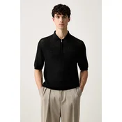 Emporio Armani pletena polo majica moška z lyocellom