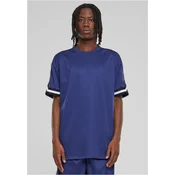 Mens T-Shirt Oversized Stripes Mesh - Navy Blue