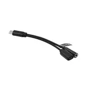 GIGAPACK audio adapter i razdjelnik za punjač, Type-C + 3,5 mm priključak - Type-C, CRNA GP-75943