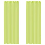 Vidaxl Voile zavese z vponkami 2 kosa jabolčno zelene barve 140x300 cm