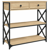 MAISON CHIC konzolna miza - miza ob steni sonoma hrast 75x28x75 cm inženirski les, (21786565)