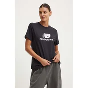 Bombažna kratka majica New Balance Sport Essentials ženska, črna barva, WT41502BK