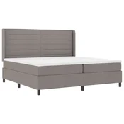 Vidaxl LED Box Spring Postelja z vzmetnico Taupe 200 x 200 cm blago