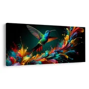 Slika kolibri in eksplozija barv - 100x50
