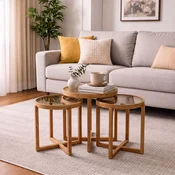 Hanah Home set od 3 umetnutih stocica Milas 3, hrast