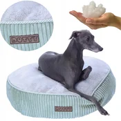 Dolly Dotty Okrogla pasja postelja, pikčasta, puf, mačja blazina, žamet, plišasta, minky