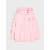 Sinsay - Dukserica s kapuljacom s printom na ledima - pastelno roze